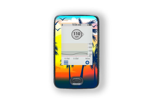 Palm Tree Sticker - Dexcom G6 / One Receiver for diabetes supplies and insulin pumps