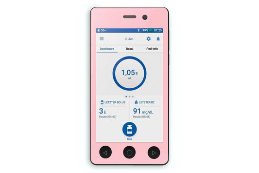 Pastel Red Sticker - Omnipod Dash PDM for diabetes CGMs and insulin pumps