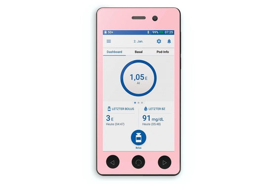 Pastel Red Sticker - Omnipod Dash PDM for diabetes CGMs and insulin pumps