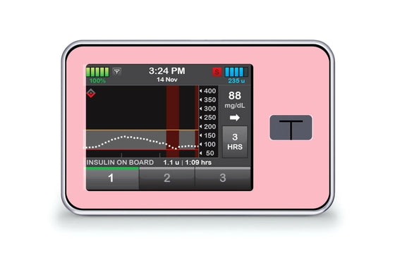 Pastel Red Sticker - T-Slim for diabetes CGMs and insulin pumps