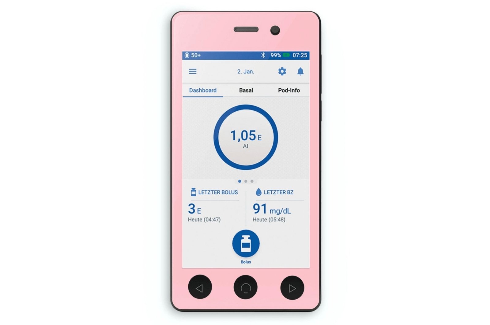 Pastel Red Sticker for Omnipod Dash PDM diabetes CGMs and insulin pumps