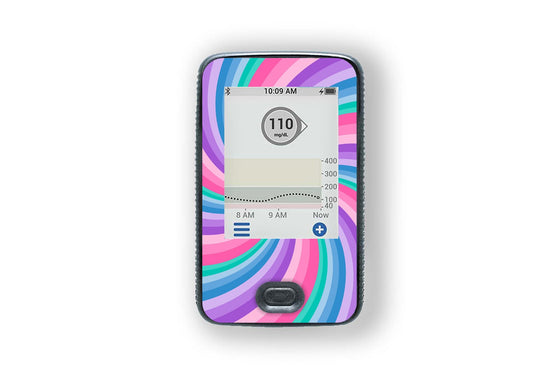 Pastel Swirl Sticker - Dexcom G6 Receiver for diabetes supplies and insulin pumps