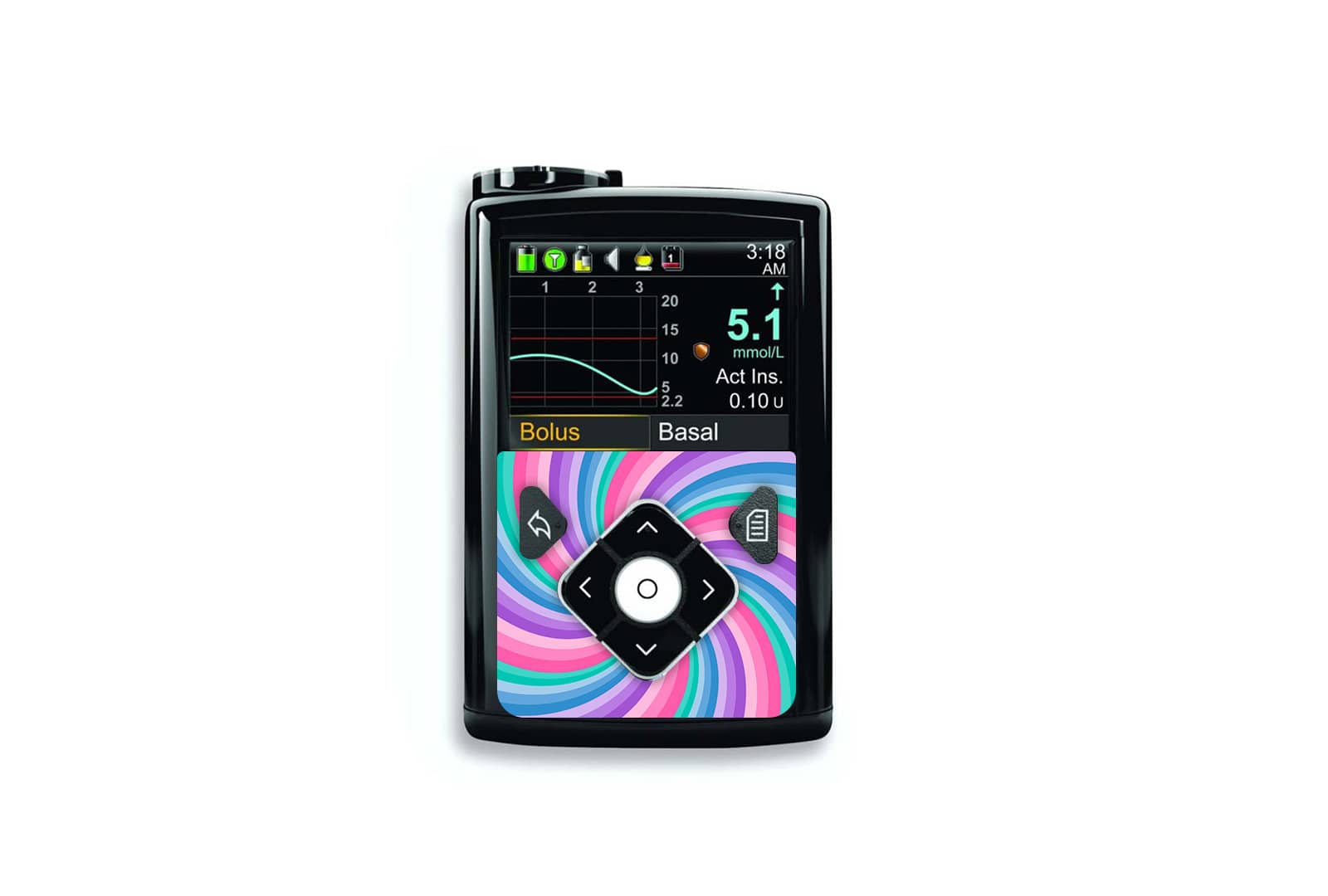 Pastel Swirl Sticker for Medtronic Minimed 640g, 680g, 780g diabetes supplies and insulin pumps