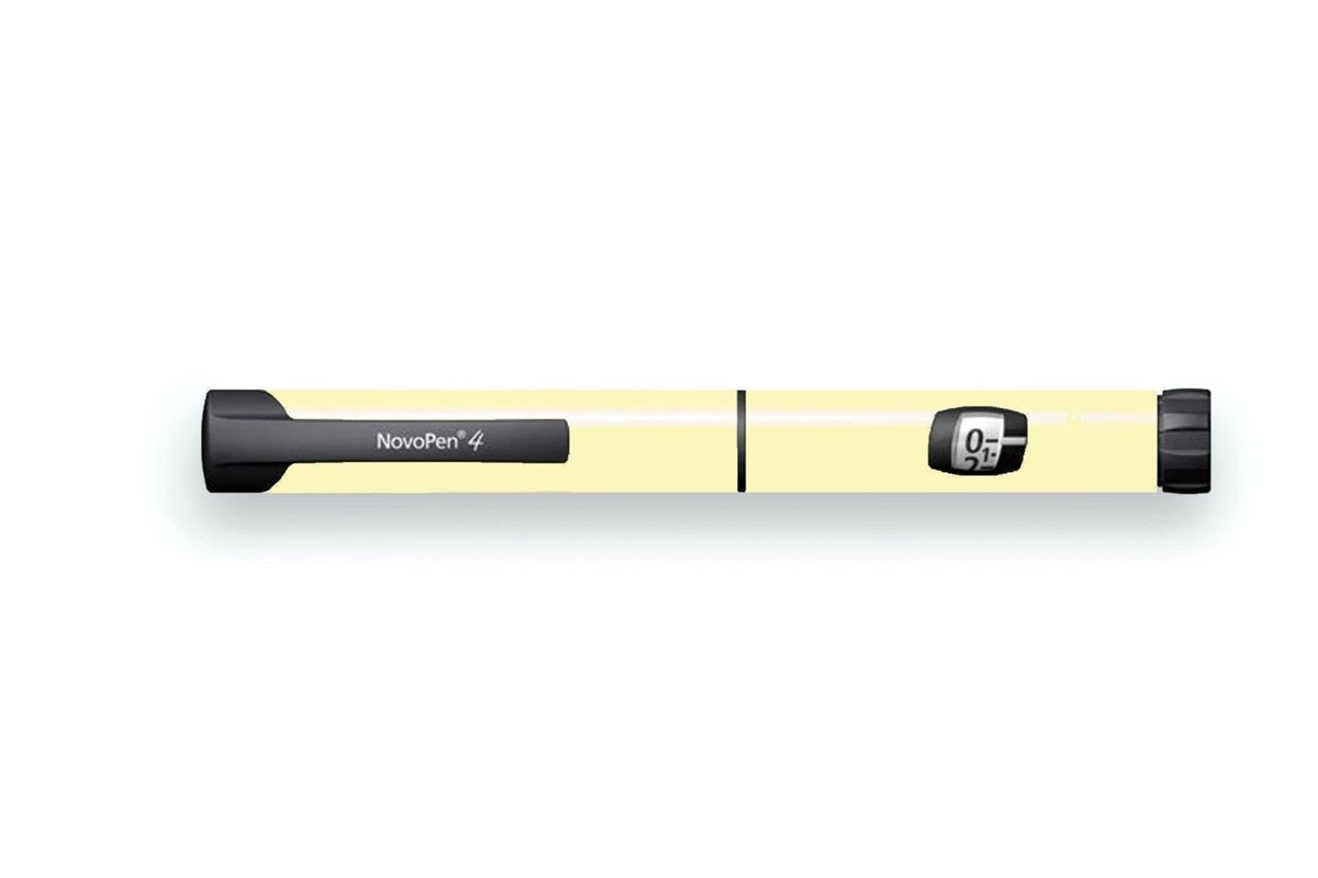 Pastel Yellow Sticker - Novopen for diabetes CGMs and insulin pumps