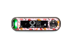 Pink and Yellow Flowers Sticker - Contour Next One for diabetes CGMs and insulin pumps