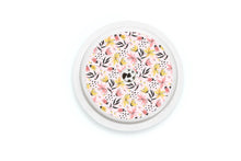  Pink and Yellow Flowers Sticker - Libre 2 for diabetes CGMs and insulin pumps