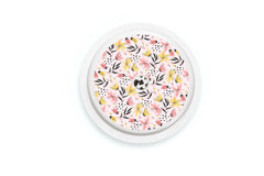 Pink and Yellow Flowers Sticker - Freestyle Libre 1, 2, or 2+ for diabetes CGMs and insulin pumps