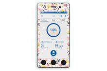  Pink and Yellow Flowers Sticker - Omnipod Dash PDM for diabetes CGMs and insulin pumps