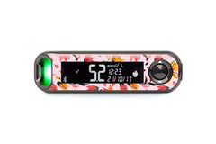 Pink and Yellow Flowers Sticker for Contour Next One diabetes CGMs and insulin pumps