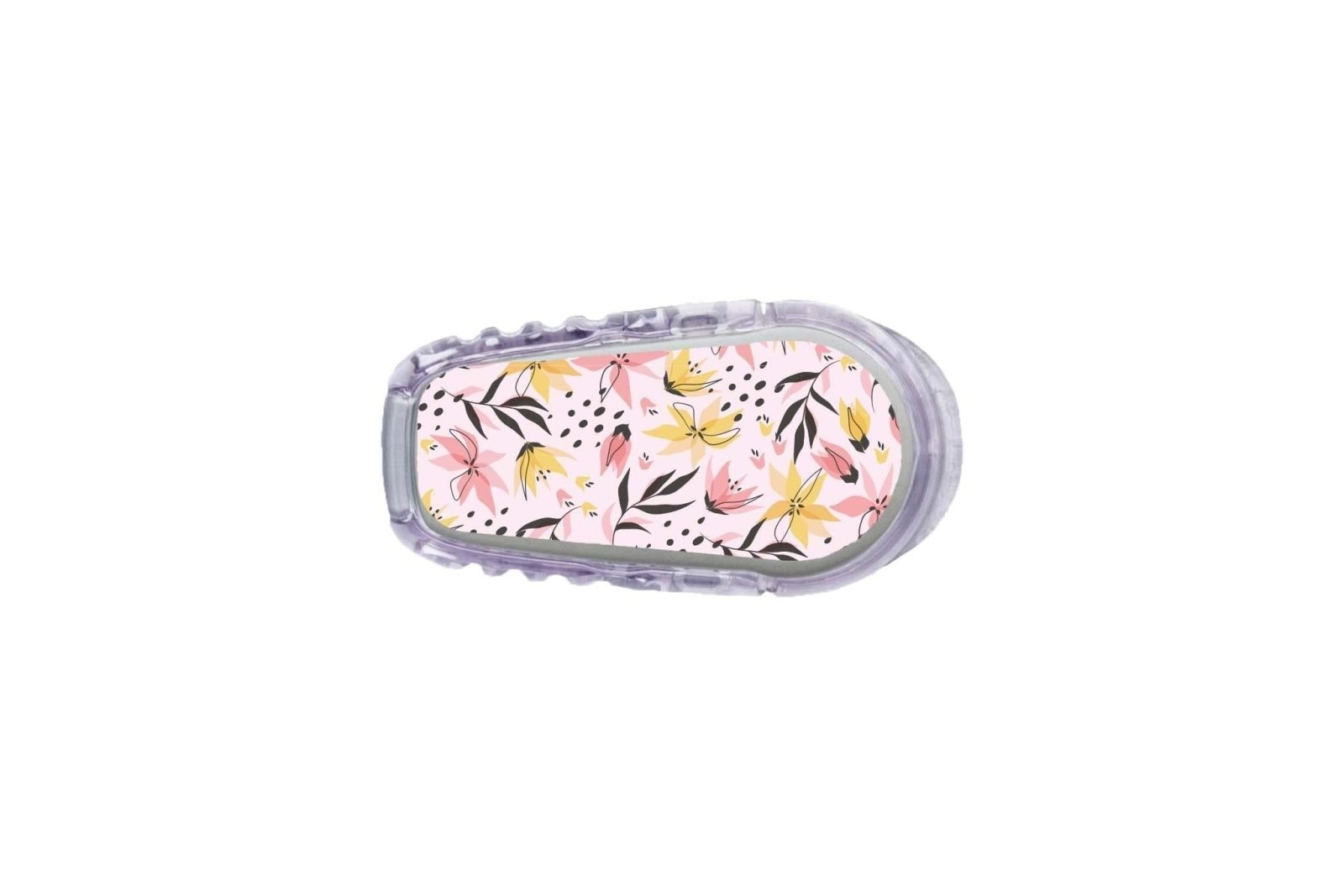 Pink and Yellow Flowers Sticker for Dexcom G6 / One Sensor diabetes CGMs and insulin pumps
