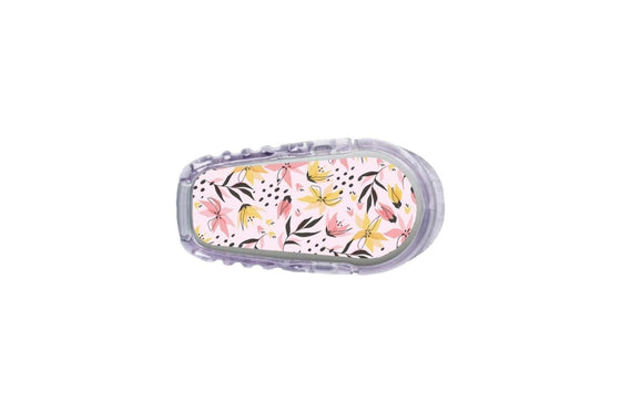 Pink and Yellow Flowers Sticker for Dexcom Transmitter diabetes CGMs and insulin pumps