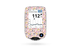 Pink and Yellow Flowers Sticker for Freestyle Libre Reader diabetes CGMs and insulin pumps