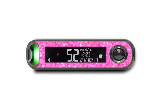 Pink Glitter Sticker for Contour Next One diabetes supplies and insulin pumps