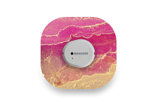 Pink Marble Patch - Dexcom G7 / One+ for Single diabetes supplies and insulin pumps