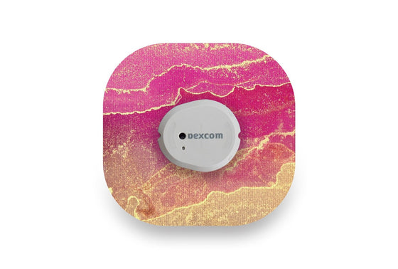 Pink Marble Patch for Dexcom G7 diabetes supplies and insulin pumps