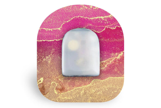Pink Marble Patch for Omnipod diabetes supplies and insulin pumps