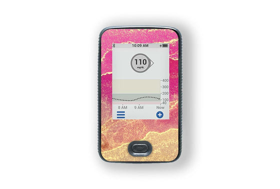 Pink Marble Sticker for Dexcom Receiver diabetes supplies and insulin pumps