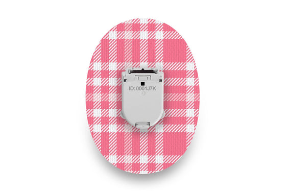 Pink Plaid Patch for Glucomen Day diabetes CGMs and insulin pumps