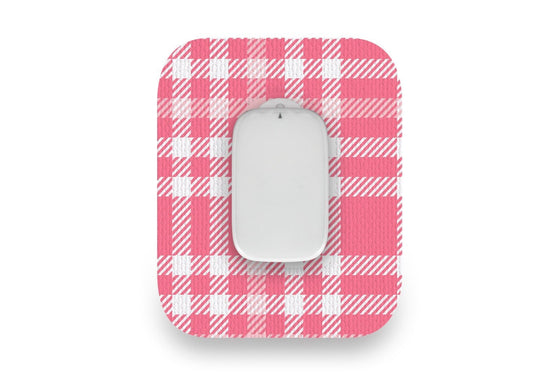 Pink Plaid Patch for Medtrum CGM diabetes CGMs and insulin pumps