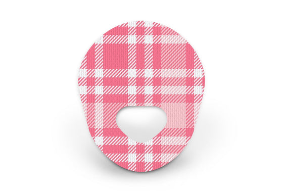 Pink Plaid Patch for Guardian Enlite diabetes CGMs and insulin pumps