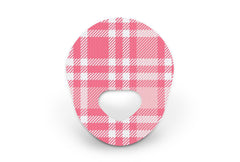 Pink Plaid Patch for Guardian Enlite diabetes CGMs and insulin pumps