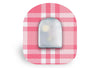 Pink Plaid Patch for Omnipod diabetes CGMs and insulin pumps