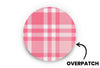 Pink Plaid Patch for Freestyle Libre 3 diabetes CGMs and insulin pumps