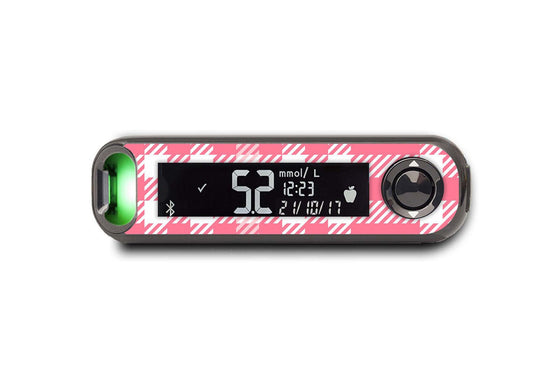 Pink Plaid Sticker for Novopen diabetes supplies and insulin pumps