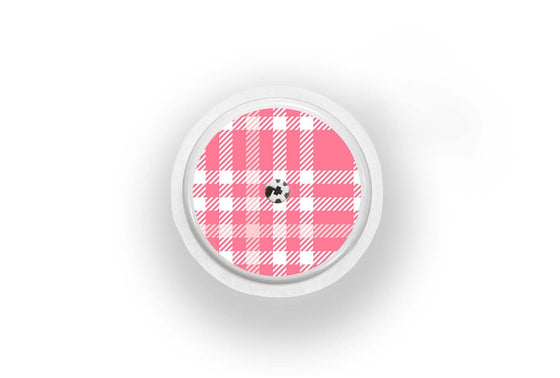 Pink Plaid Sticker - Libre 2 for diabetes supplies and insulin pumps