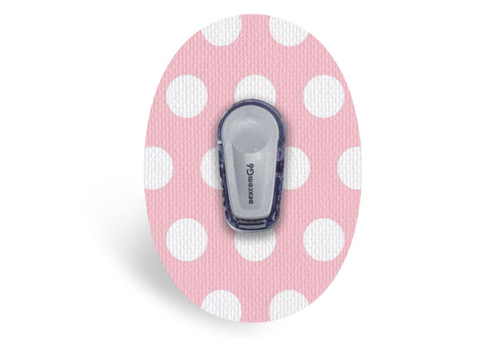 Pink Polka Dot Patch for Dexcom G6 diabetes CGMs and insulin pumps