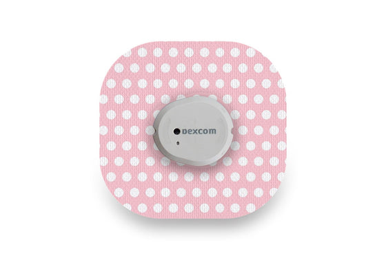 Pink Polka Dot Patch for Dexcom G7 diabetes CGMs and insulin pumps