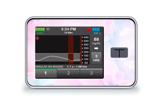 Pink Sky Sticker - T-Slim for diabetes CGMs and insulin pumps