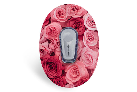 Pretty Pink Rose Patch for Dexcom G6 diabetes CGMs and insulin pumps