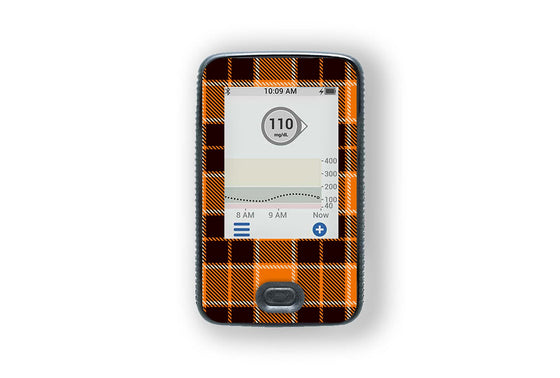 Pumpkin Plaid Sticker - Dexcom Receiver for diabetes supplies and insulin pumps