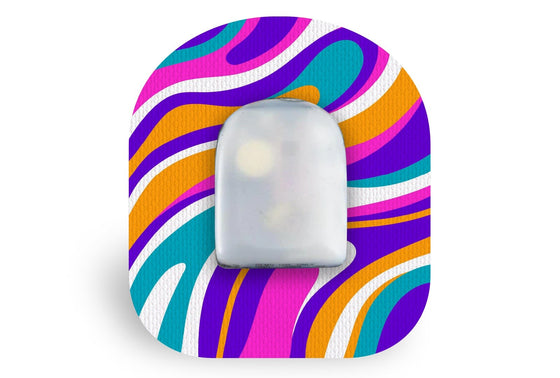 Purple Swirl Patch for Omnipod diabetes CGMs and insulin pumps