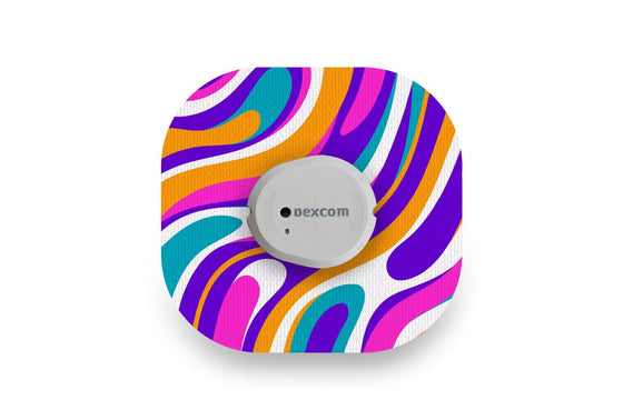 Purple Swirl Patch for Dexcom G7 diabetes CGMs and insulin pumps