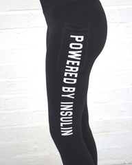 PWRD 3D Fit Ribbed Seamless Leggings for Black diabetes supplies and insulin pumps