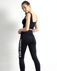 PWRD 3D Fit Ribbed Seamless Leggings for Black diabetes supplies and insulin pumps