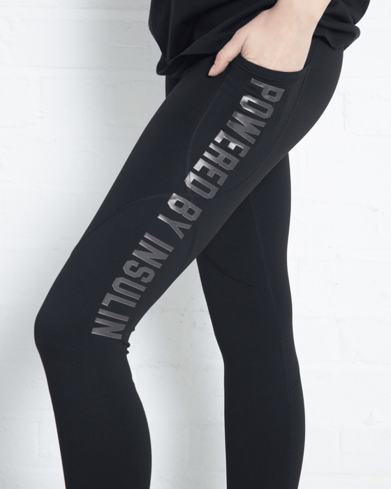 PWRD 3D Fit Smooth Leggings for Black diabetes supplies and insulin pumps
