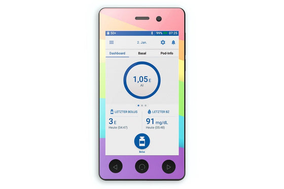 Rainbow Sticker - Omnipod Dash PDM for diabetes CGMs and insulin pumps