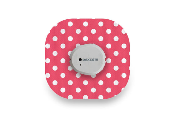 Red Polka Dot Patch for Dexcom G7 diabetes CGMs and insulin pumps
