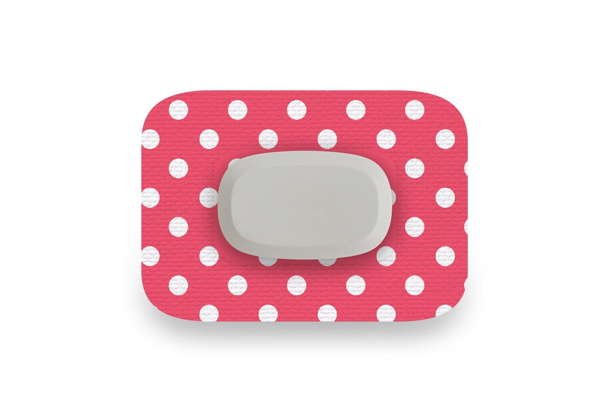 Red Polka Dot Patch - GlucoRX Aidex for Single diabetes CGMs and insulin pumps