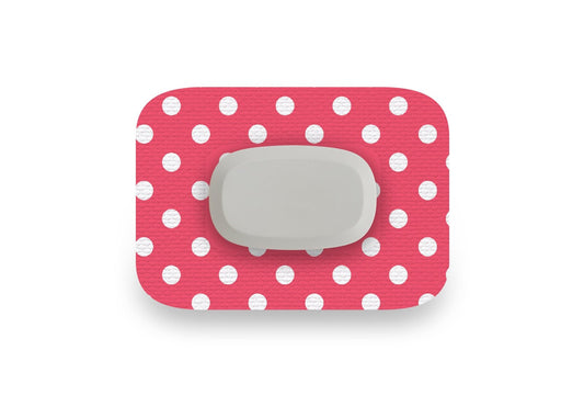 Red Polka Dot Patch - GlucoRX Aidex for Single diabetes CGMs and insulin pumps