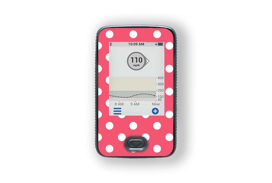Red Polka Dot Sticker - Dexcom G6 Receiver for diabetes supplies and insulin pumps