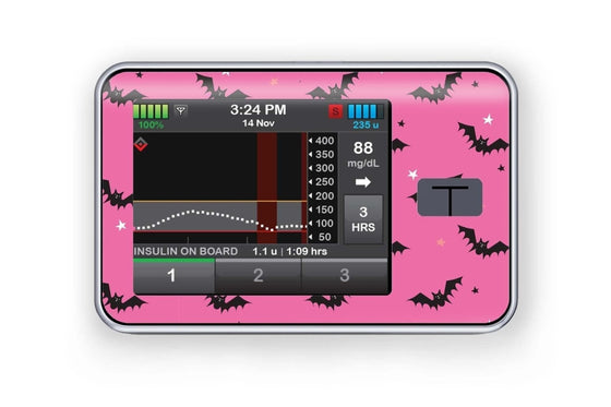 Scary Bats Sticker - T-Slim for diabetes CGMs and insulin pumps