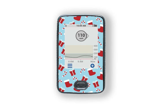 Secret Santa Stickers for Dexcom G6 Receiver diabetes CGMs and insulin pumps