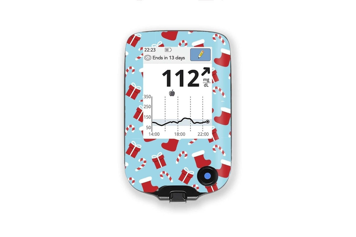 Secret Santa Stickers for Freestyle Libre Reader diabetes CGMs and insulin pumps