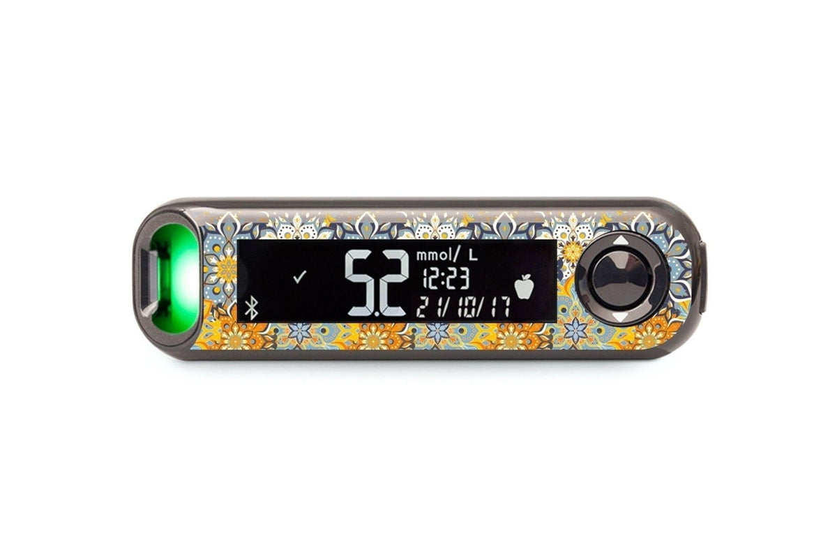 Sharp Flowers Sticker - Contour Next One for diabetes CGMs and insulin pumps