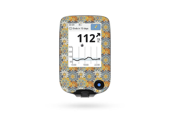 Sharp Flowers Sticker - Libre Reader for diabetes CGMs and insulin pumps