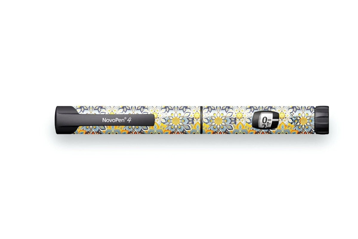 Sharp Flowers Sticker - Novopen for diabetes CGMs and insulin pumps
